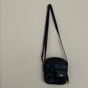 Classic Black Leather Messenger Bag